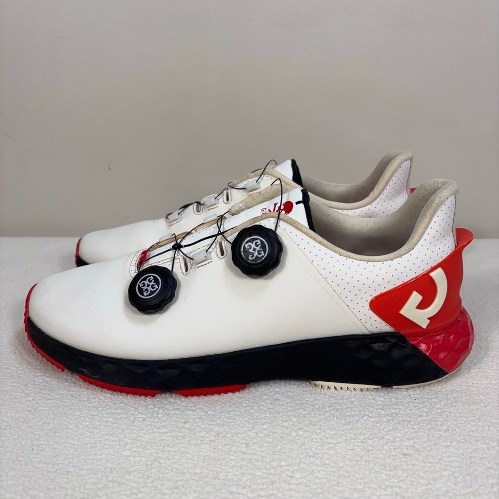 G/Fore G/Drive Golf Shoes Men's 9 Snow White Red Dial Cable Lace‎ G4MF21EF32